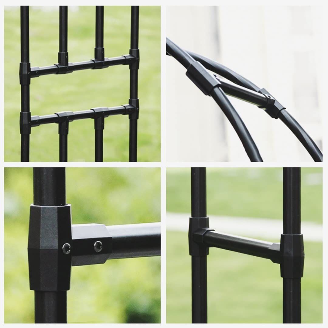 Rosenbogen aus Metall, 180 cm, schwarz, Pergola-Laube für Kletterpflanzen, Gartendekoration