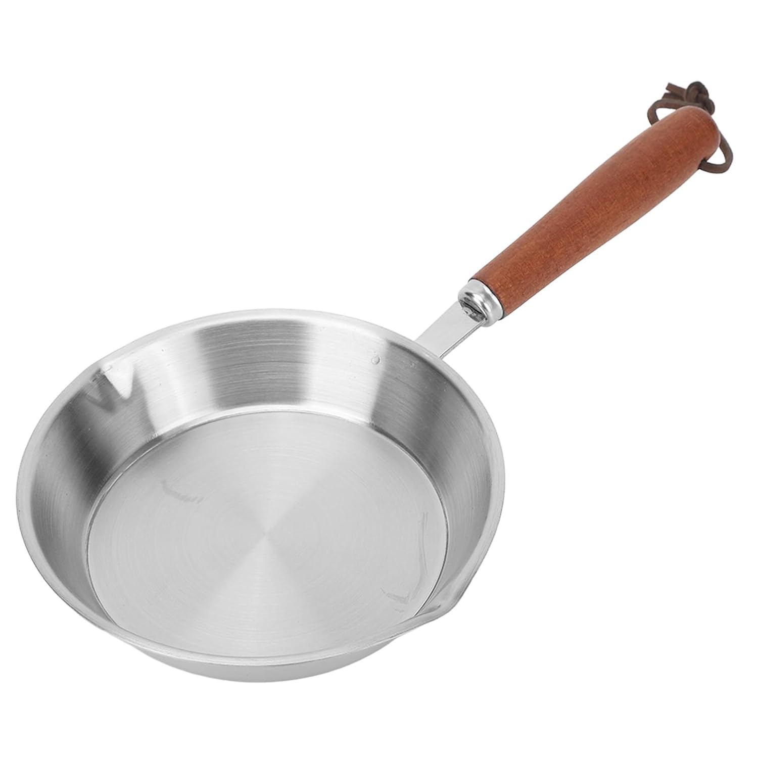 Mini Nonstick Frying Pan Stainless Steel 4 Inch Non Stick One Egg Frying Pan with Solid Wood Handle