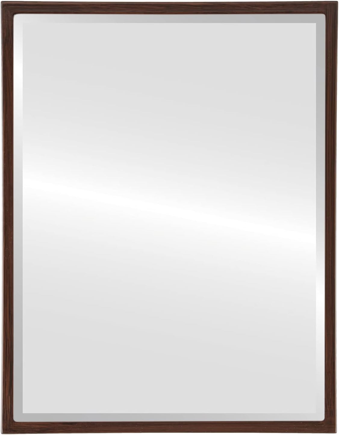 OVALCREST - Rectangle Wooden Beveled Wall Mirror for Home Decor, Bathroom, Vanity, Bedroom, Living Room, Hallway - Black Walnut - 21.1x25.1 Outside Dimensions - London Style