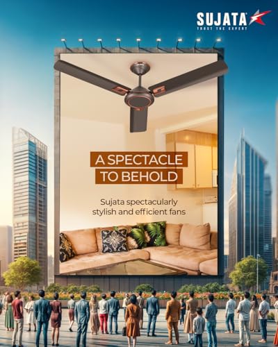Image of Sujata Kinetica BLDC Ceiling Fan 1200mm | 3 Years Warranty | Ceiling Fan for Living Room & Bedroom, Remote Fans Ceiling Fans 5 Star BEE Rating, Powerful Airflow, Savings Upto 60% (Smoke Brown Copper)