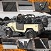 Kistrba Bimini Soft Top Compatible with 1964-1984 Toyota Land Cruiser FJ40 Series, Heavy Duty Leather & Denim Fabric, No Windshield Channel