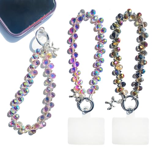 Lot de 2 bracelets de téléphone portable perles pour iPhone cadeau d'anniversaire fille