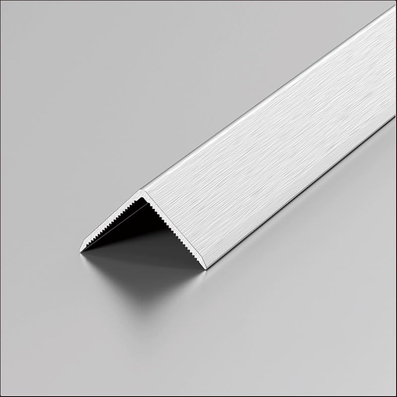 L-Shape Corner Strip, Aluminium Threshold Strips, Floor Transition Strips, Corner Guards, Flooring Edge Trim Joining - 100cm(3pcs)(Brushed Silver,1.5 * 1.5cm)