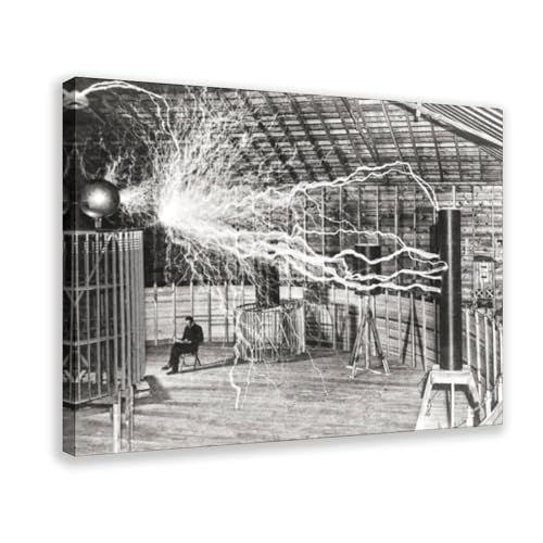 Impression sur toile Nikola Tesla Lab pour habiller un mur vide cadre bureau 20x30