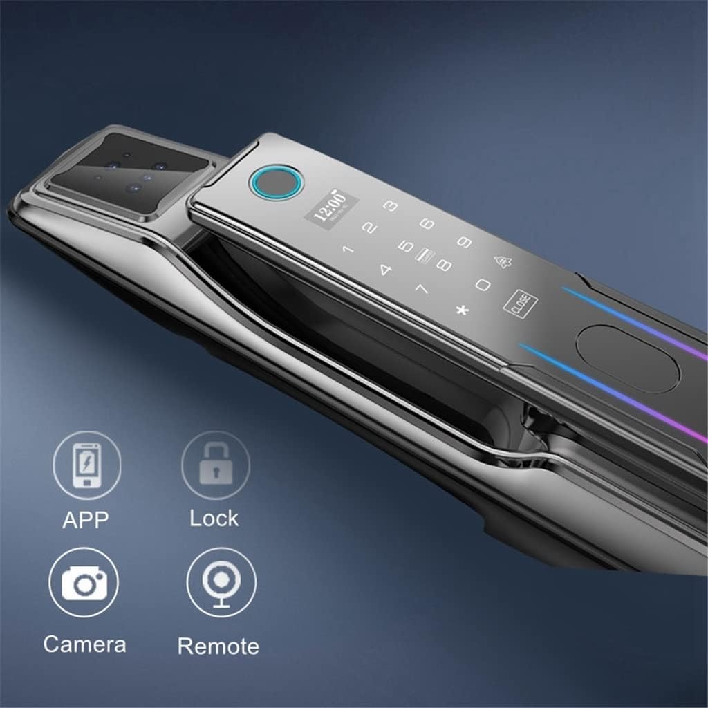 Fingerprint Electronice Face Recognition Door Lock Keyless Entry Security Home Gate Lock for Apartment(Red Brone)