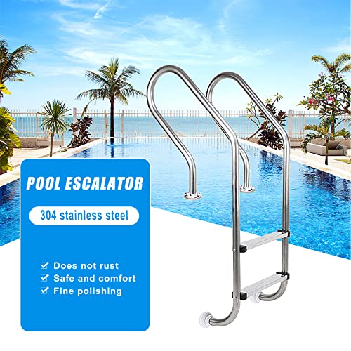 Barandal para piscina de acero inoxidable 2 peldaños miniatura 4