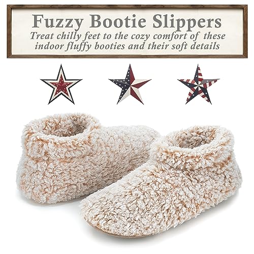 Cozylook Fuzzy Slippers for Women Indoor, Warm Bedroom Slip On Shoes, Winter Fluffy House Socks with Grippers, Cozy Christmas Gifts Unique4