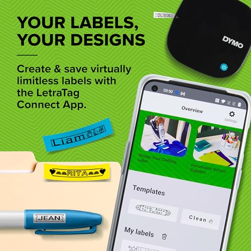 DYMO-LetraTag-200B-Bluetooth-Compact-Label-Maker-Value-Pack-Wireless-Connection-to-iOS-and-Android-Includes-3-Assorted-Label-Tapes