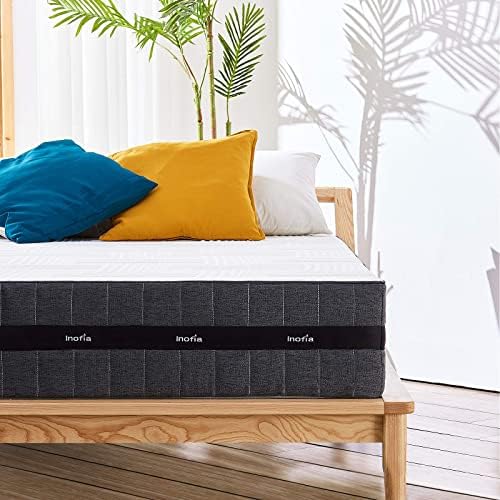 Inofia Sleep 4FT6 Double Mattress,25cm Gel Infused Memory Foam Mattress,Supportive and Pressure Relief with Breathable Soft Fabric Cover,Medium Firm Feel,CertiPUR-US,100 Night Trial