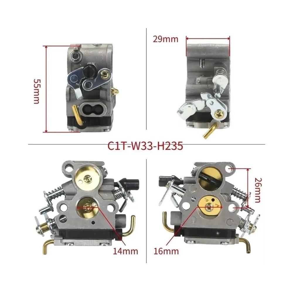 Carburador con filtro de aire y filtro de tubo de combustible apto for motosierra 235 235E 236 236E 240 240E C1T-W33-H235(C1T-W33-H235 Kit)