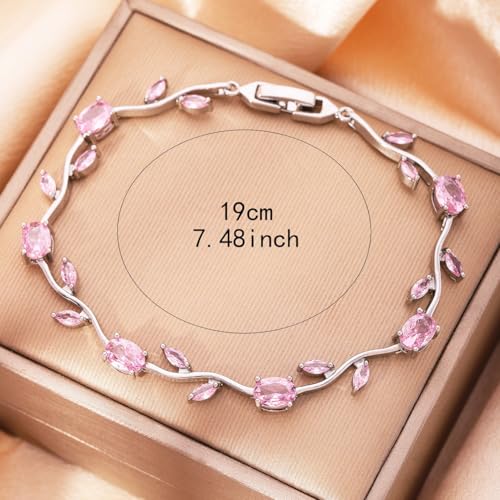 Image of Shining Diva Fashion Tulip Bracelet for Women, Floral Crystal, Anti Tarnish Jewellery Stylish Bracelet Gifts for Girls