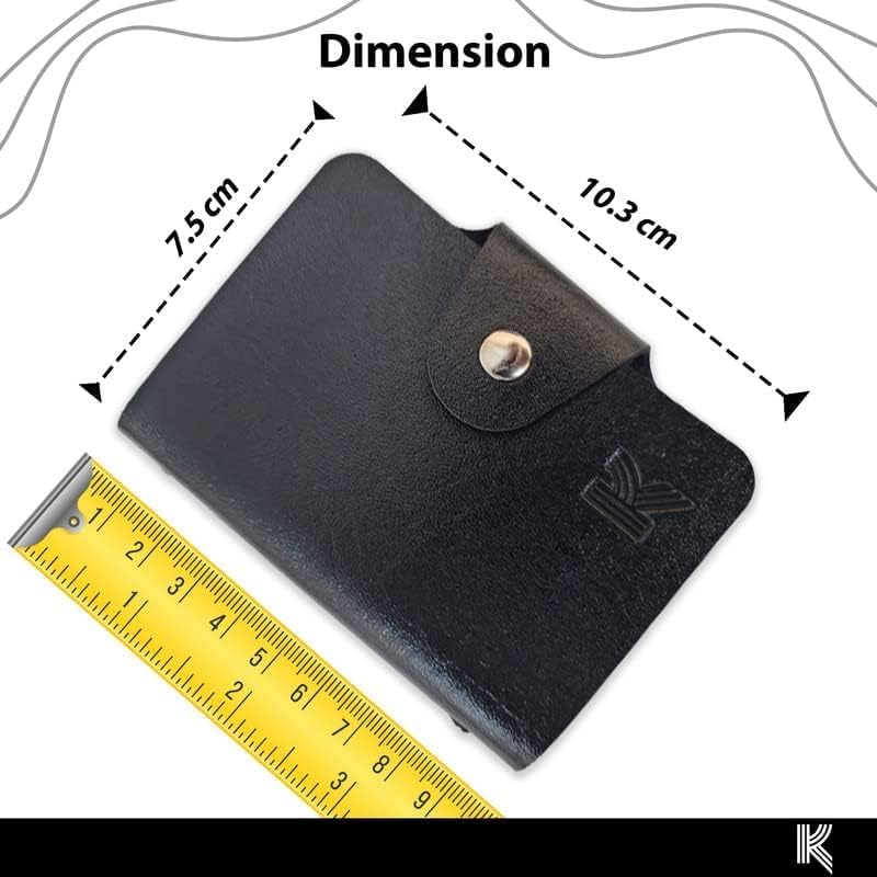 Image of Kraptick 20 Slots Cardholder with Double-Sided Slots, Wallet for Cards, ATM, Debit, Credit Cards Holder, Unisex Wallet with Leather Design (Black)