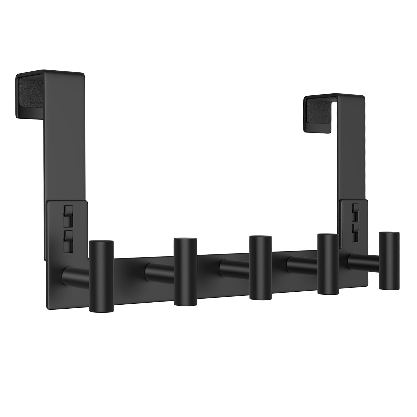 WUIVIUT Over The Door Hooks Coat Rack Door Hanger for Hanging, Heavy Duty Rack Bathroom Door Hook for Clothes, Coat (5 Hook, Fits 1-3/4'' Thick)