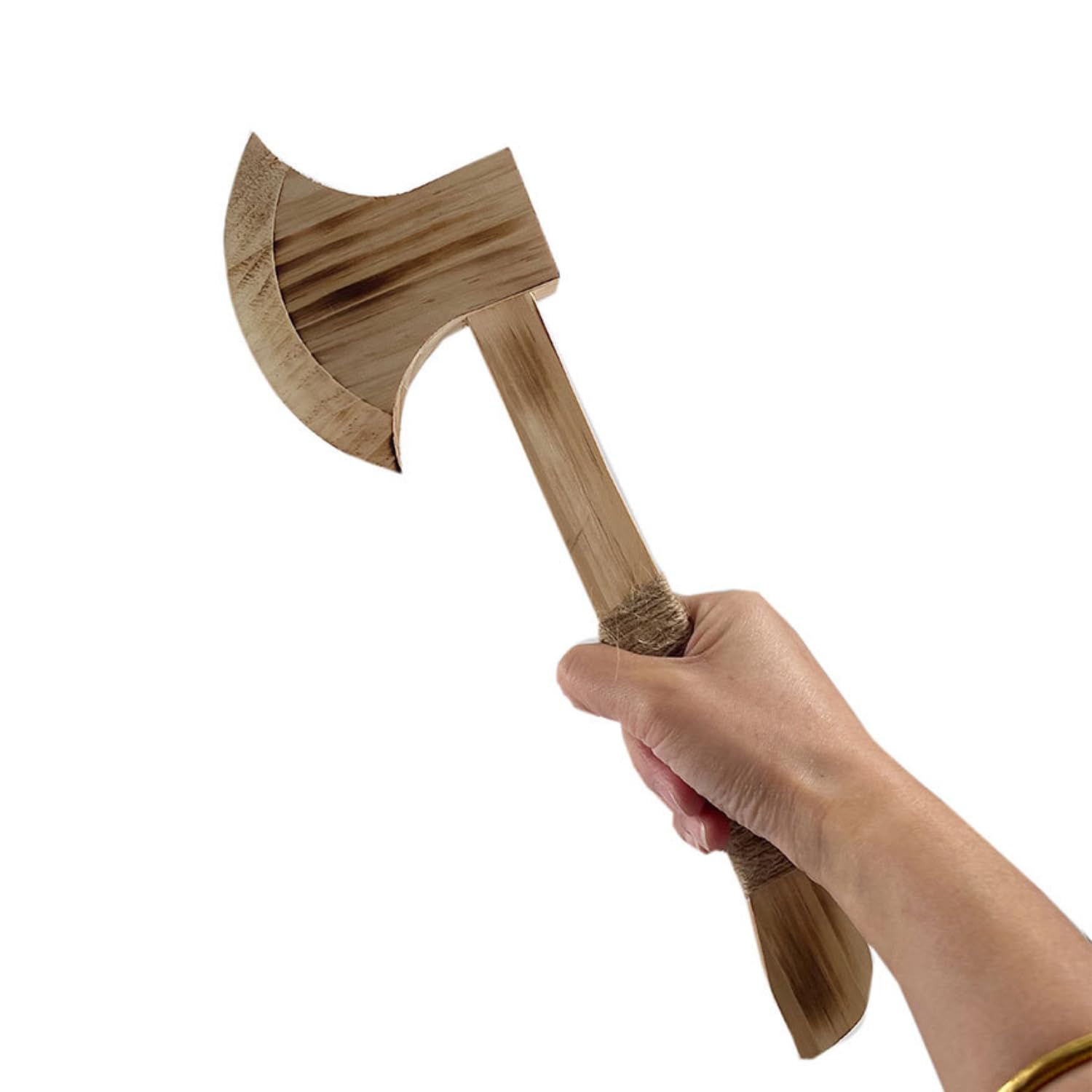 Holzaxt mit Hanfseil Halloween Performance Supply Kostüm Zubehör Holzspielzeug Axt Beil für Halloween Outdoor Spielen