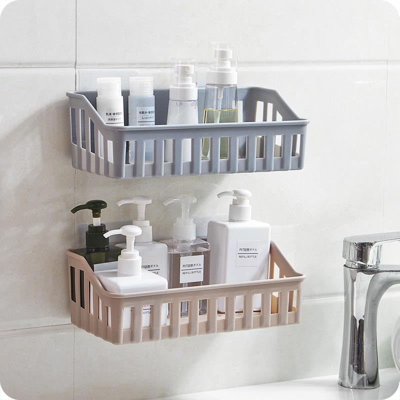 StyleX Store Plastic Self-Adhesive Multipurpose Wall Mounted Bathroom Shelf and Rack for Bathroom and Kitchen Bathroom Shelf for Wall, Bathroom Organiser Without Drill, Pack of 1 (Multicolor)-image-17