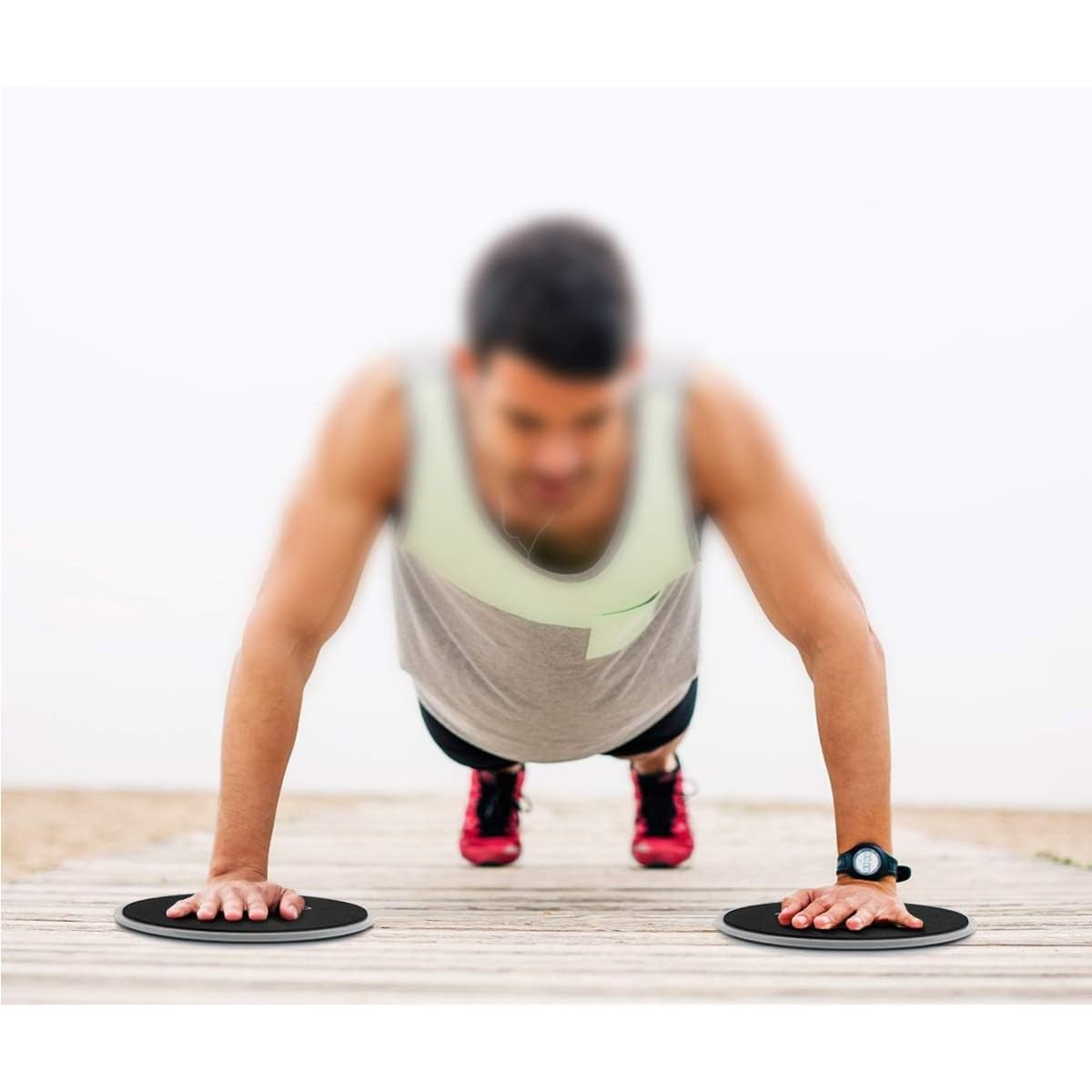Slider Fitness Dischi,2 PCS Esercizio cursori,Dischi scorrevoli a Doppia Faccia Disco Scorrevole,Core Sliders Aerobica per Allenamento Addominali Full Body Workout(Nero)