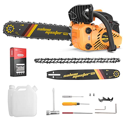 Salem Master Gas Chainsaw 25.4Cc 2-Cycle Arborist Chainsaw Top Handle, 12-Inch Professional Chainsaw, Lightweight One-Hand Chainsaw, Handheld Petrol Chain Saws For Trees Gas Powered #TOP5
