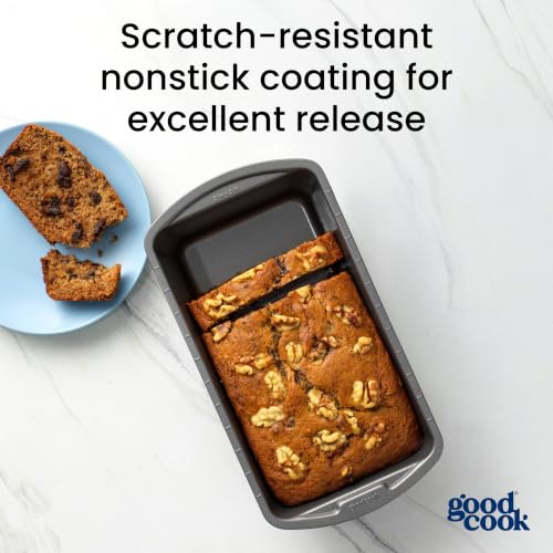 GoodCook Nonstick Loaf Pan Heavy-Duty Steel Bakeware with Easy-Clean Non-Stick Coating, Oven & Dishwasher Safe Pan, 9 x 5-Inch, Gray - Image 4