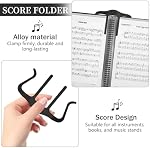 3 Pcs Metal Music Book Clips, Music Book Clip Page Holder for Sheet Music Books Piano Books Cookbooks, Book Clip for Pianos Musicians and Cookbook Reading (3)