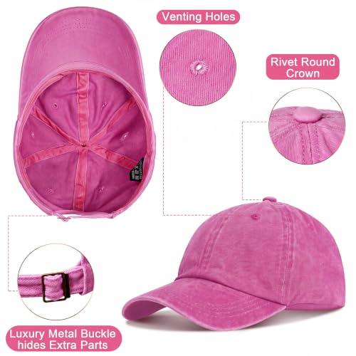 Image of Geyoga 7 Pieces Unisex Vintage Washed Distressed Baseball Hat Baseball Cap for Dad Twill Adjustable Hat