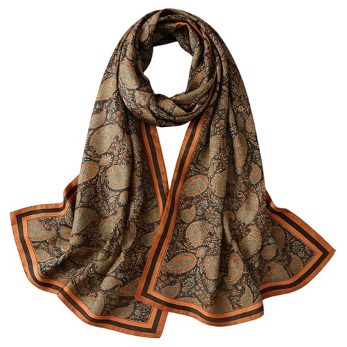 Image of ZDMHSH Fashion Scarves Scarf 100% Silk Feeling Scarf Silk Like Scarves Long Lightweight Sunscreen Shawls for Women