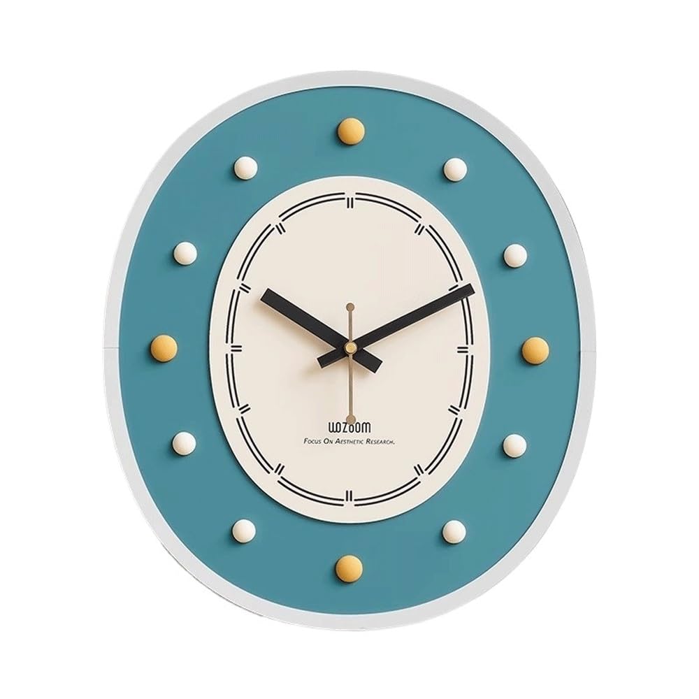 J9V4G6S3B5 Analogue Wall Clock Non Perforated Clock Wall, Personalized and Simple For Living Room, Study, Bedroom for Room Decoration(Blue)