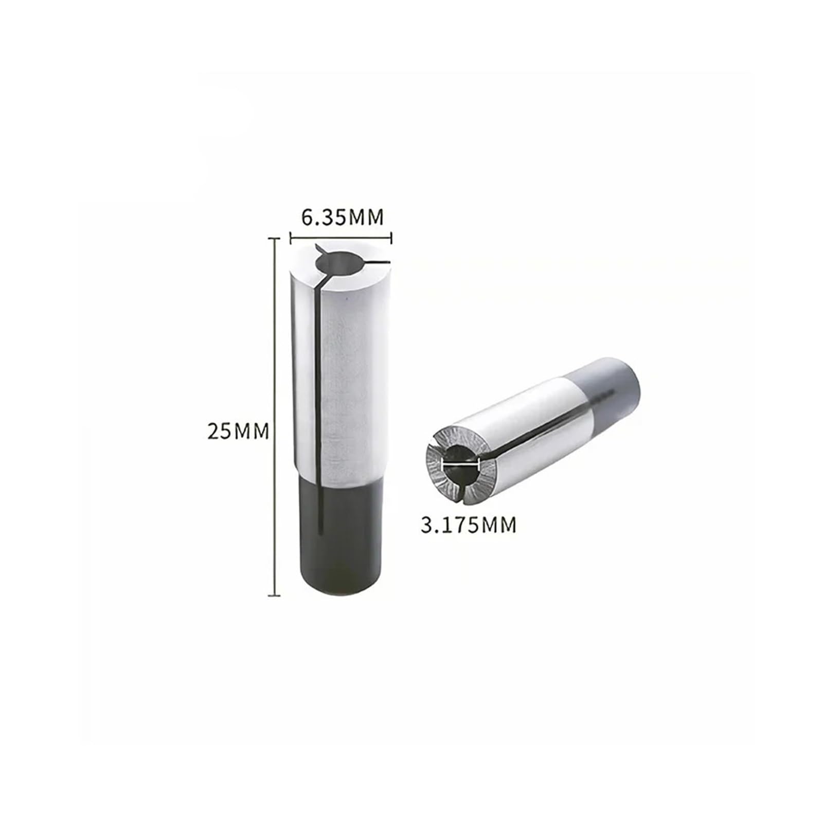 Adaptador de Mandril de Pinza for fresadora CNC de Grabado de 6,35 mm 1/4" a 3,175 mm 1/8", 5 Piezas/Lote