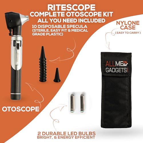 image for RiteScope Otoscope with Light - Premium Otoscope Set with Fiber Optic 