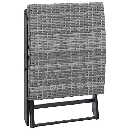 Tabouret pliable résine tressée gris pour siège extérieur