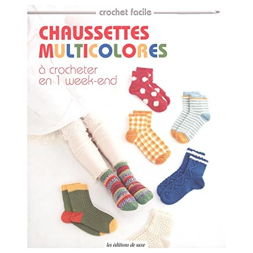 Chaussettes multicolores à crocheter en 1 week-end
