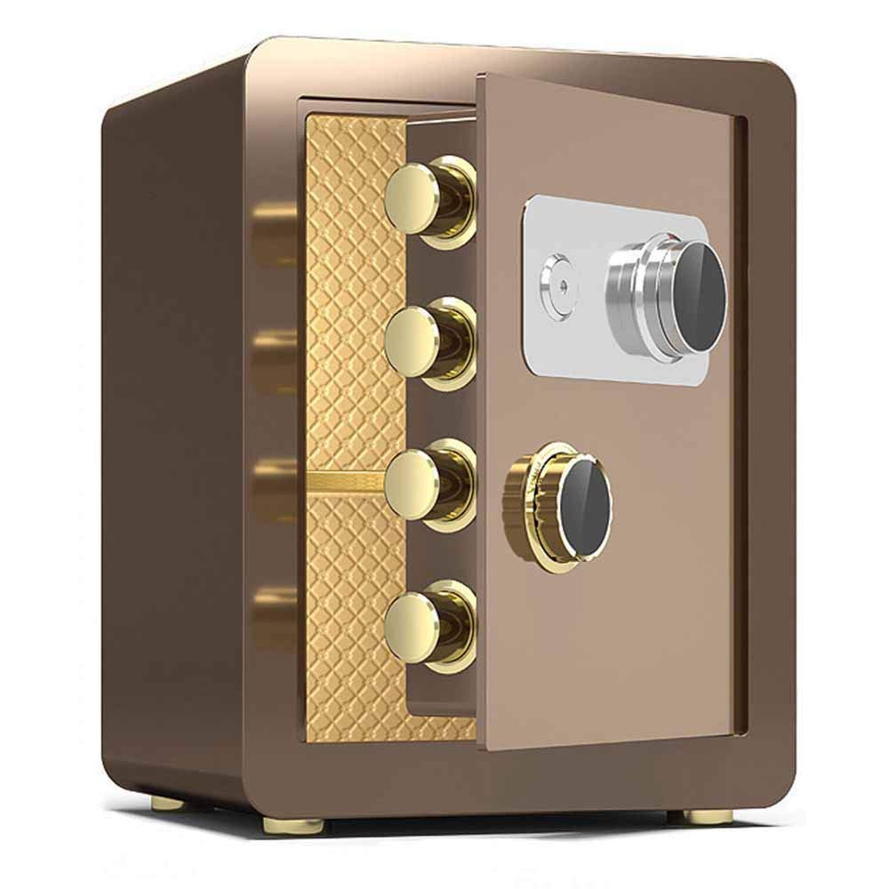 Security Safe Box, Safe Box with Mechanical Password, Cabinet Box Strongbox Lock Home Office Steel Depository Safes, Metal Panel,Brown