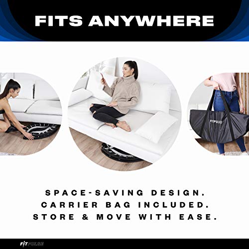 image for FITPULSE Mini Trampoline with Adjustable Soft Handle + Extras - Foldab