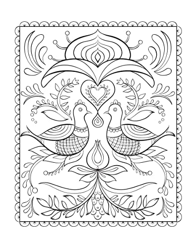 Creative Haven Scandinavian Folk Art Coloring Book (Adult Coloring Books: World & Travel) - Image 4