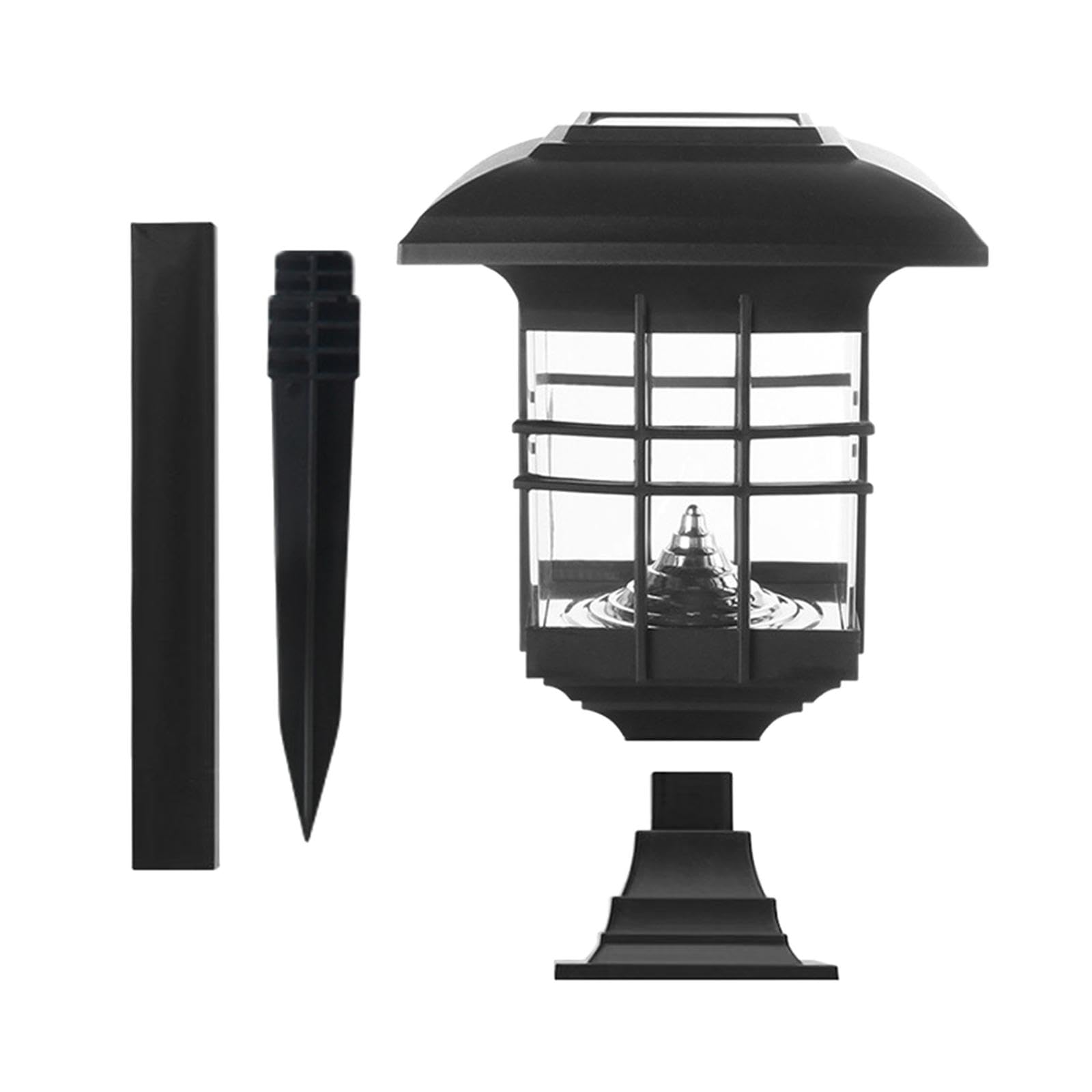 Lampadaire solaire avec éclairage extérieur chaleureux et étanche pour balisage de marche