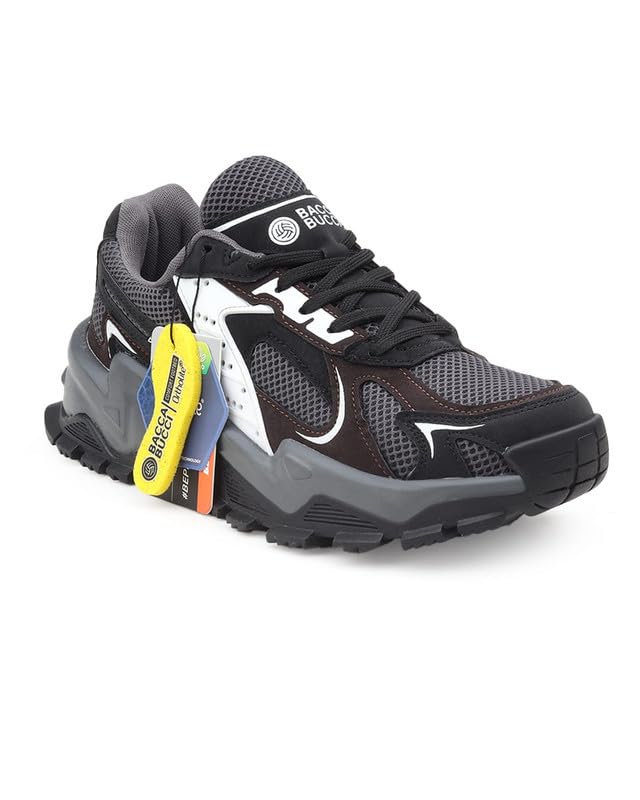 Image of Bacca Bucci HYPERMAX Men's Chunky Sneakers | Rugged Lifestyle Shoes with Mesh Upper, EVA Midsole & Heavy Grip Rubber Outsole | Streetwear, Walking & Everyday Wear
