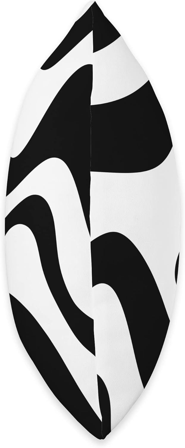 Black and White Zebra Swirl Pattern Throw Pillow
