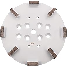 Globaldragon 10 inch Pro Concrete Diamond Grinding Head disc Plate, 16Grit Arrow Segment (16Grit Soft Bond 10 Segments), Gold, White, Red, Black