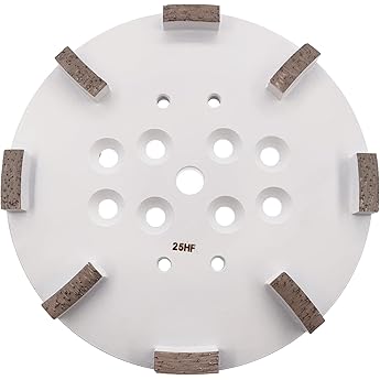 Globaldragon 10 inch Pro Concrete Diamond Grinding Head disc Plate, 16Grit Arrow Segment (16Grit Soft Bond 10 Segments), Gold, White, Red, Black