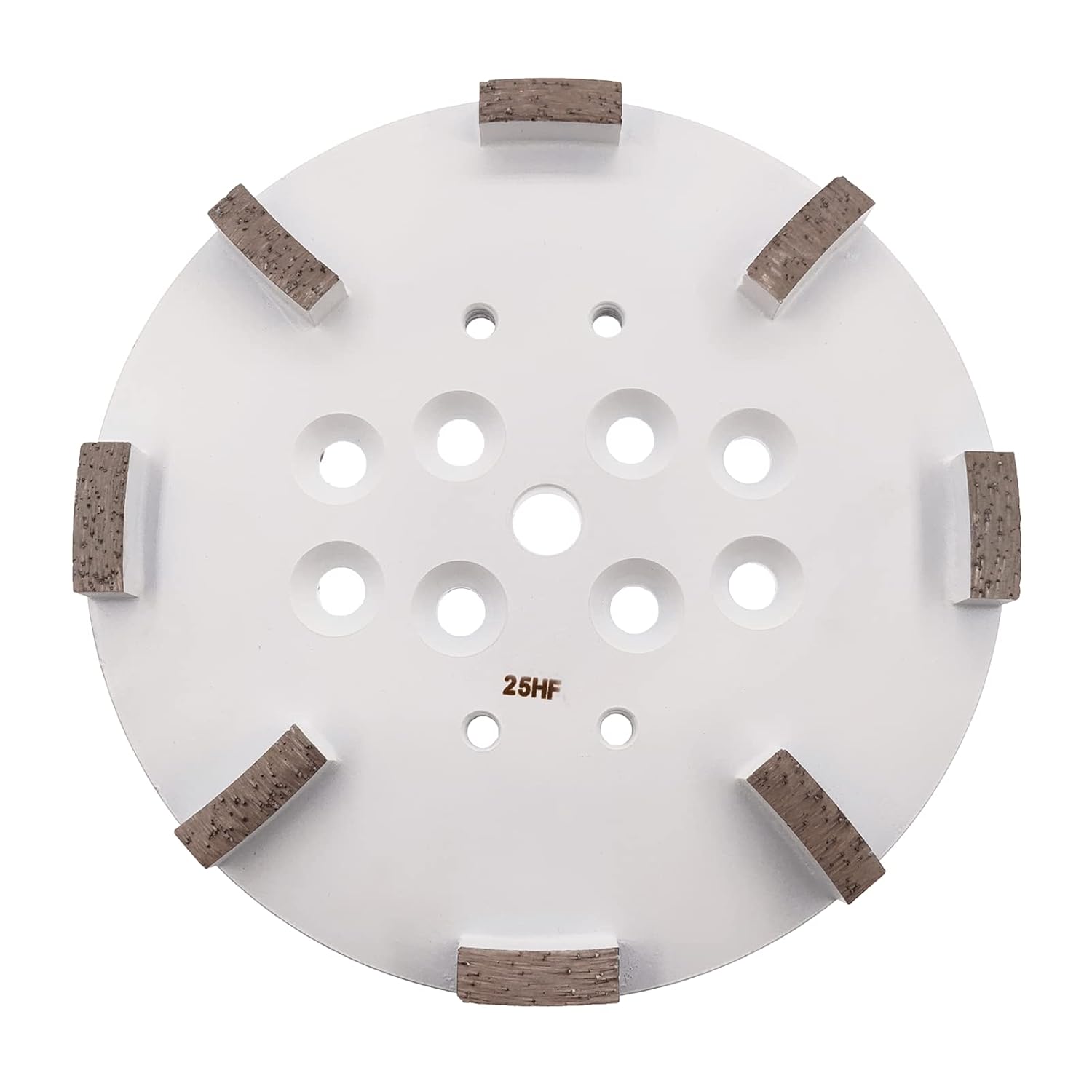 10" Concrete Diamond Grinding disc Plate, 25Grit Curved Rectangle Segment (25Grit Soft Bond 8 Segments for Hard Floor)