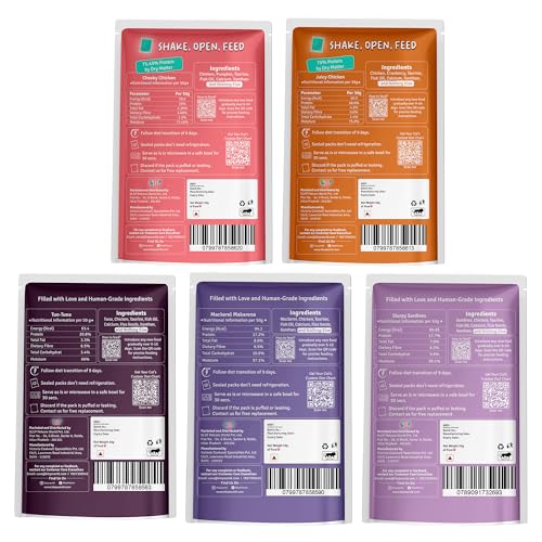 Image of BLEP All Recipes 100% Natural Wet Cat Food | Tuna, Mackerel, Sardine, Juicy Chicken & Cheeky Chicken | Human Grade, Zero Preservatives | High Protein Meal for Kittens & Adult Cats | 50g | 60 Pack