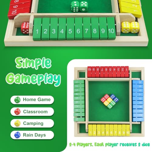 Juego Shut The Box de madera para 2-4 jugadores miniatura 3