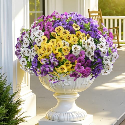 50% Off Ivydale 20PCS Artificial Pansy Flowers for Outdoor - Image 4