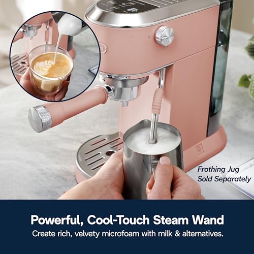De'Longhi Dedica Duo Compact Espresso Machine - Cold Brew Coffee Maker with Milk Frother Wand- for Espresso, Hot & Iced Coffee, Cappuccinos, Lattes & Home Barista Brewing, Rosé Pink - image 8