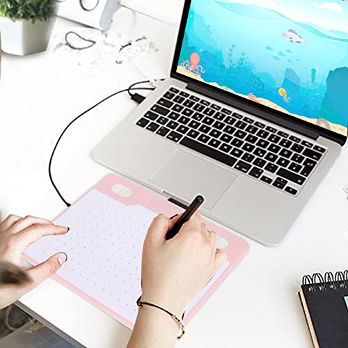 Tableta digitalizadora T503, con sensibilidad a la presión de 8192 niveles y resolución de 5080 LPI, incluye lápiz electromagnético sin batería para Android e iOS, compatible plug-and-play para artistas y estudiantes (rosa) miniatura 7