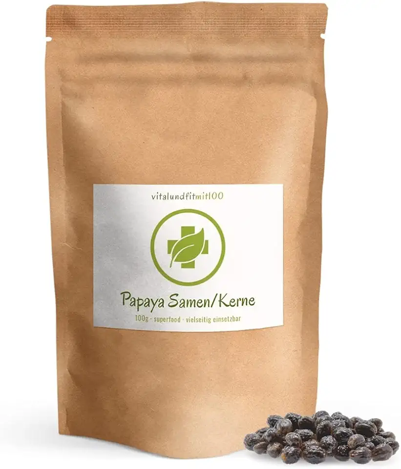 Papaya Kerne/Samen - 100 g - natürlich schonend getrocknet - Papaya-Pfeffer ohne Zusatzstoffe - gluten- und laktosefreie Papaya-Samen - hoher Papain Gehalt - aromatisch - pfeffrig scharfes Aroma