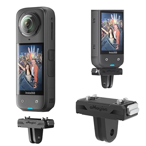 Insta360 X5 用 磁気式マウント ABSツークローアダプター クイックリリース式アダプターマウント 接続可能 自撮り棒 三脚