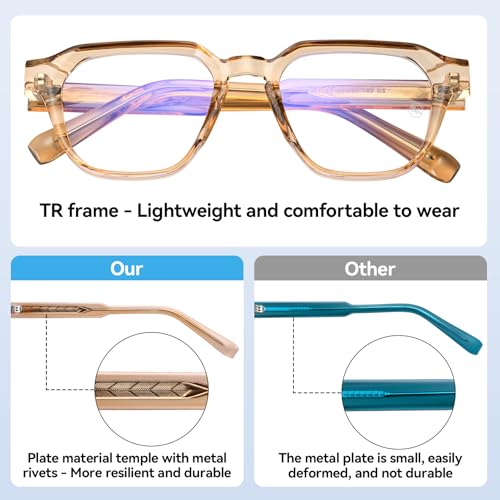 Image of Dollger Blue Light Glasses for Women Men Computer Glasses Square Blue Light Blocking Glasses