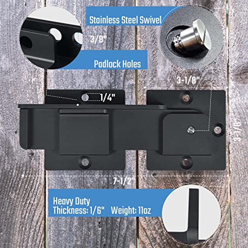Steinwhale 7.5" Flip Gate Latch Lock with Padlock Hole 2Pack - Image 3