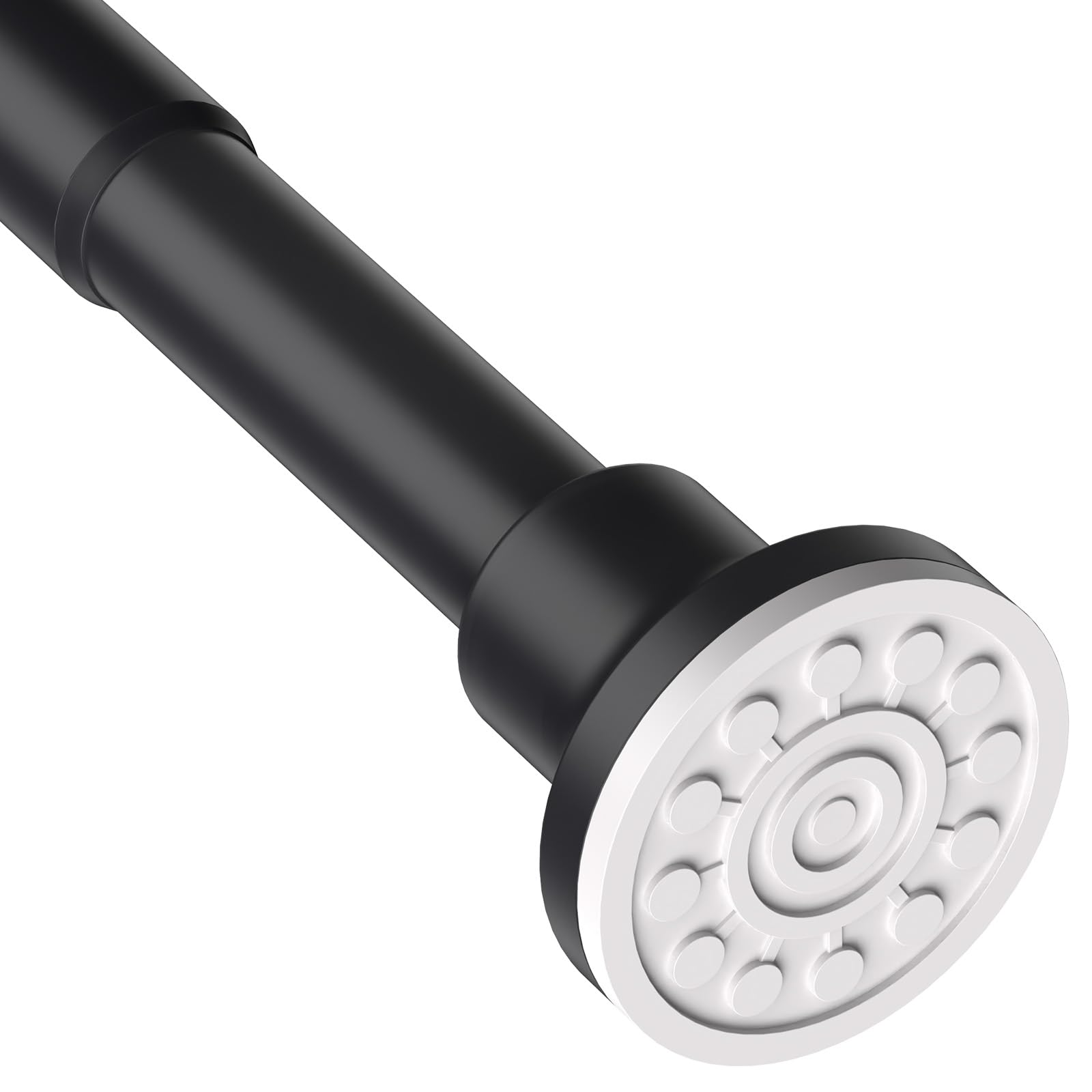 Asta per tenda da doccia a morsetto, 72-254 cm, estensibile, senza fori e anti-ruggine, asta telescopica per bagno, vasca da bagno, doccia, colore nero (diametro 25 mm)