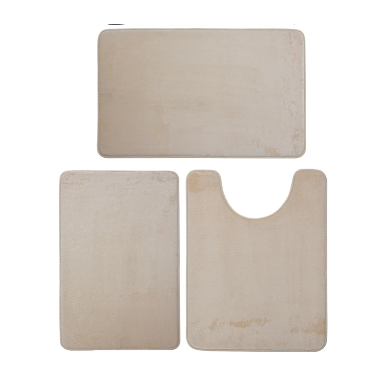 Tappeti Bagno Tappetino da bagno 3 pezzi, doccia, assorbente, tappeto antiscivolo, morbido e confortevole, lavanderia(Khaki)